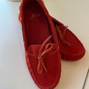 J. Crew Driving Moc in Red Suede.